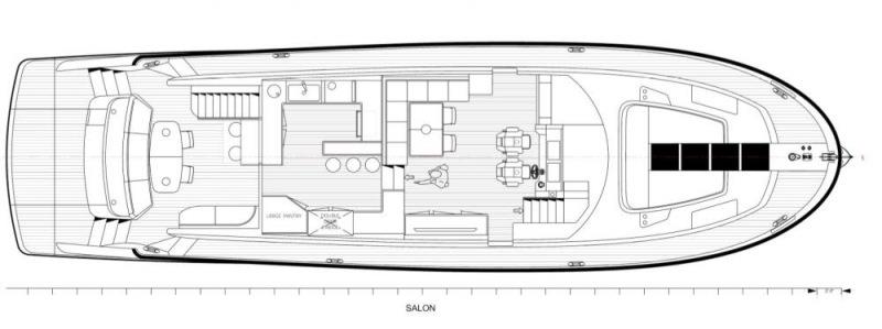 Interior Floor Plan - photo © Clipper Motor Yachts