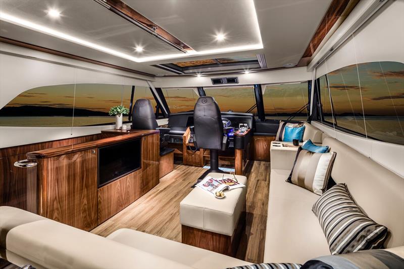 Riviera 68 Sports Motor Yacht – relax in the luxurious sunken foredeck lounge photo copyright Riviera Australia taken at  and featuring the Power boat class