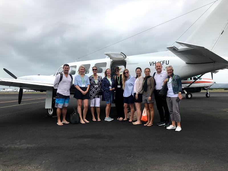 David Good Vice Chair SYGGBR, Courtney Barry, KF, SH, JD, SW, CL, CB, Ian Button - Independent Aviation, ME - Super Yacht Group Great Barrier Reef (SYGGBR) tour - photo © Super Yacht Group Great Barrier Reef