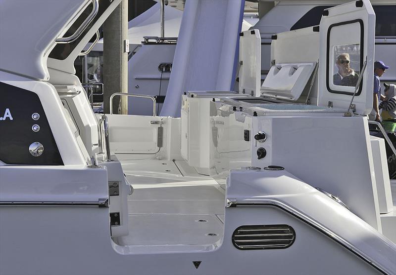 Gunwale doors on both sides make the Aquila 36 one true fishing machine. - photo © John Curnow