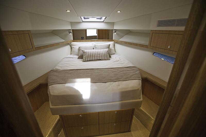 Master Stateroom is for'ard in Riviera's 395 SUV photo copyright John Curnow taken at  and featuring the Power boat class