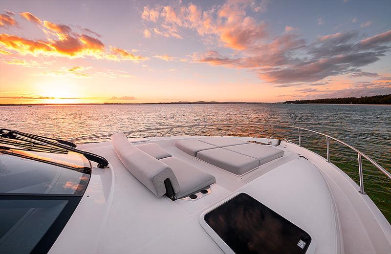 Foredeck sun lounge on the Maritimo X60 photo copyright Maritimo taken at  and featuring the Power boat class