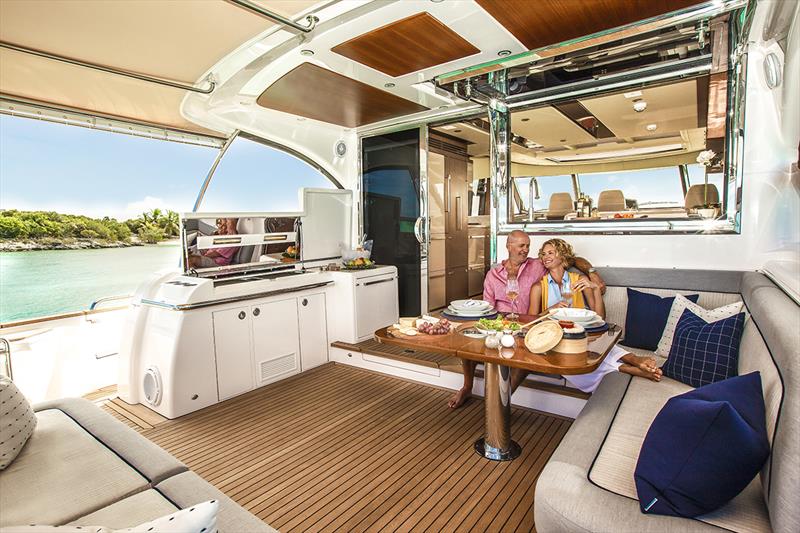 Belize 66 Sedan Cockpit photo copyright Riviera Studio taken at  and featuring the Power boat class