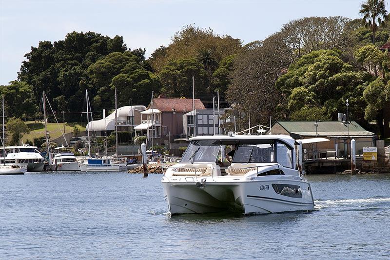 The Aquila 36 approaches the quay. - photo © John Curnow