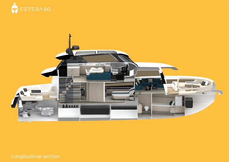 Longitudinal section - Cetera 60 photo copyright Cetera Yachts taken at  and featuring the Power boat class