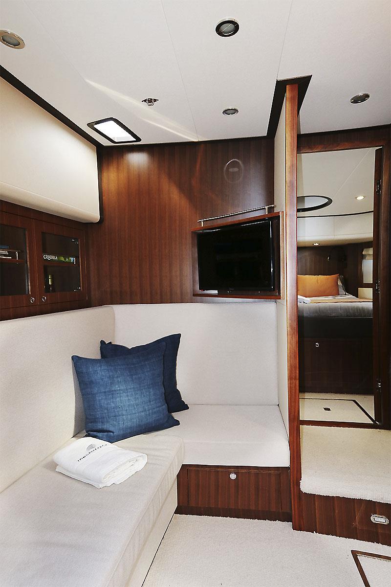 TV Lounge/Kid's snug on board the Longreef 60 SX - photo © Jennifer McKinnon