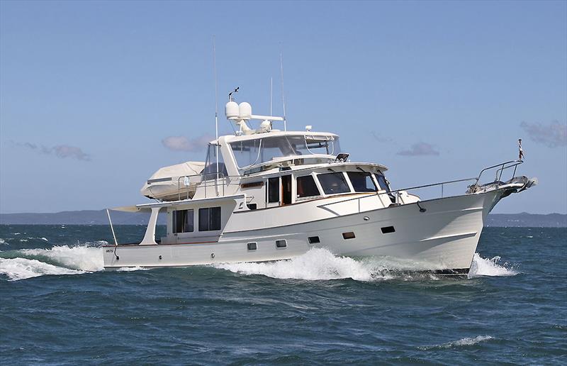 A Fleming 55 Motor Yacht glides along on Moreton Bay off Brisbane - photo © John Curnow