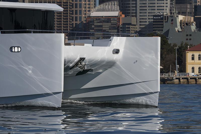 Effortless and Efficient - slippery hull form of the ILIAD 70 photo copyright John Curnow taken at  and featuring the Power boat class