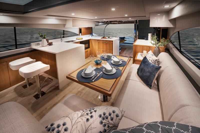 Riviera 5400 Sport Yacht Platinum Edition Saloon - photo © Riviera Australia