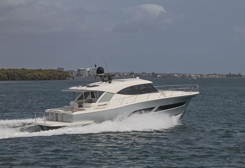 Leisurely cruise at around 24 knots - Riviera 505 SUV World Premiere photo copyright John Curnow taken at  and featuring the Power boat class