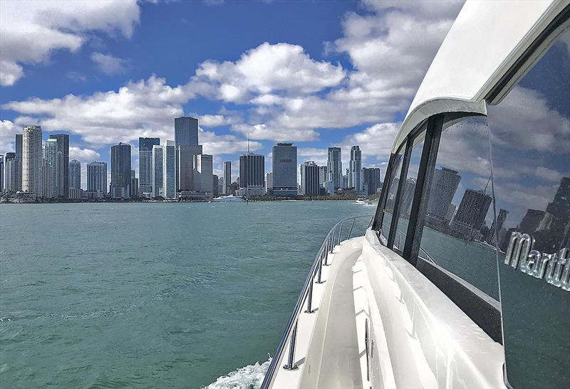 The revolutionary Maritimo X50 sport yacht with its aft 'beach club' was a hit at last year's Miami show and will be displayed again. It is one of the company's best selling models. - photo © Darren Gill (Oska Studio)