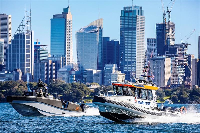 Whiskey Alpha 85 alongside the YWE built Transport for NSW Naiad photo copyright Salty Dingo taken at  and featuring the Power boat class