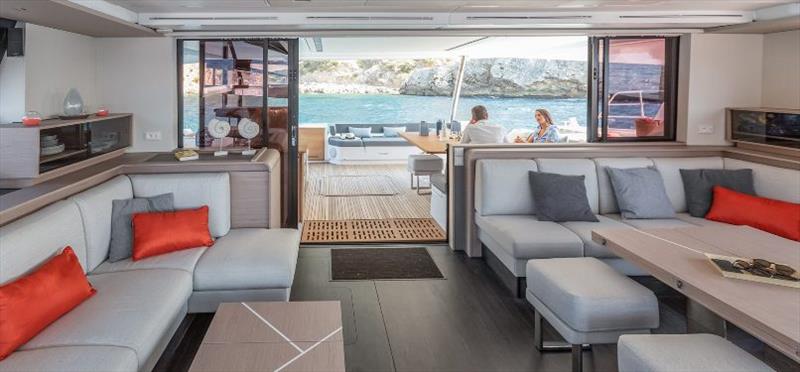 Fountaine Pajot Samana 59 saloon photo copyright Multihull Solutions taken at  and featuring the Power boat class