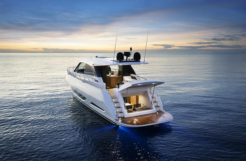 Maritimo X50 at dusk - what a way to relax... - photo © Maritimo