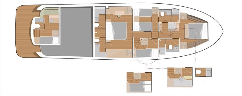 Sirena 68 layout photo copyright Sand People taken at  and featuring the Power boat class