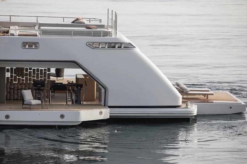 Sanlorenzo 62Steel - Lower Deck Beach area - photo © Guillaume Plisson