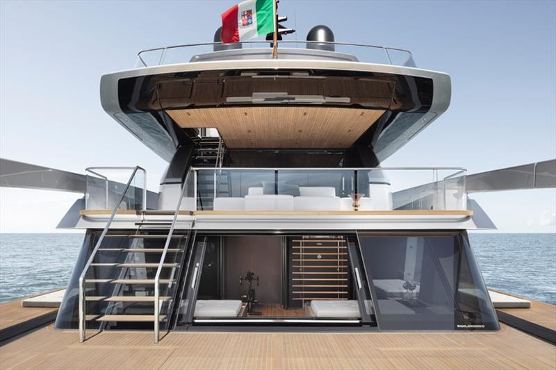 SX112 beach area - photo © Sanlorenzo Yachts