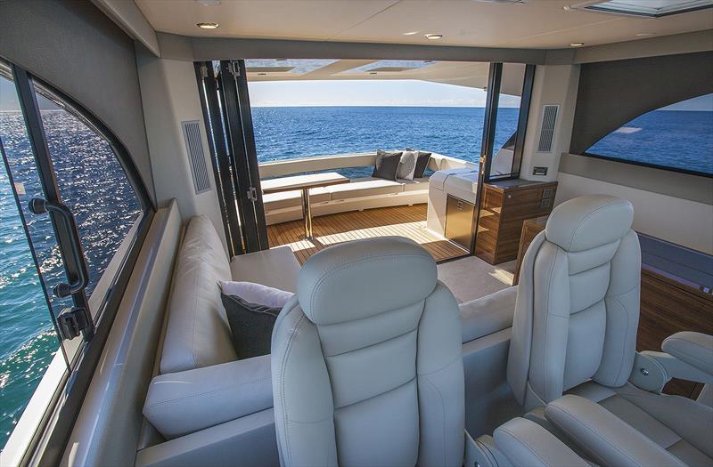 Just one of the places where you can feel the extra sense of space that the new Maritimo M55 imbues you with photo copyright John Curnow taken at  and featuring the Power boat class