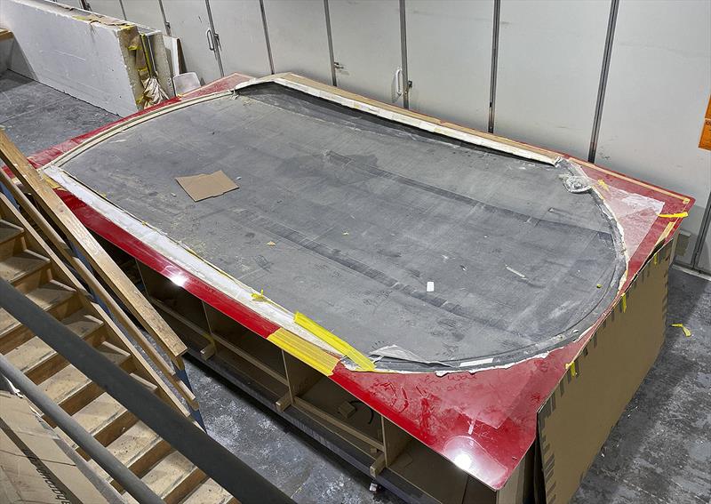 Carbon fibre coachhouse roof of the Cape50 in its mould - photo © Composites Constructions