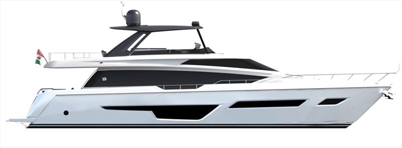 Ferretti Yachts 780 profile HT photo copyright Ferretti Group taken at  and featuring the Power boat class