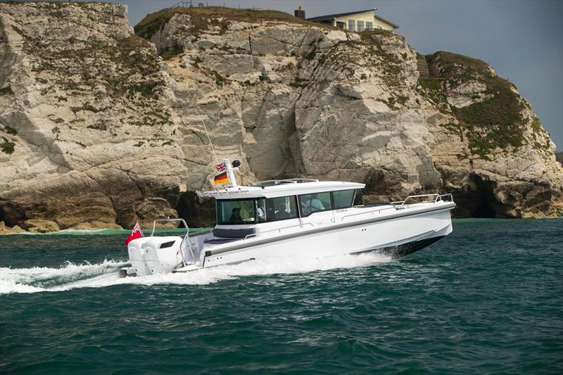 Axopar 37 powered with twin CXO300 diesel outboards photo copyright Cox Powertrain taken at  and featuring the Power boat class