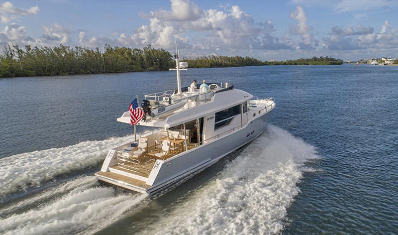 Cruise at 20 knots from a pair of 425hp Cummins Diesels - nice photo copyright Outback Yachts taken at  and featuring the Power boat class