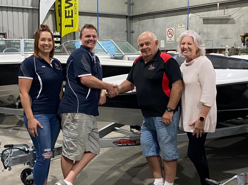 Ebony and Nathan Dark, with former owner Steve Parker and his wife Florence  - photo © Mercury Marine