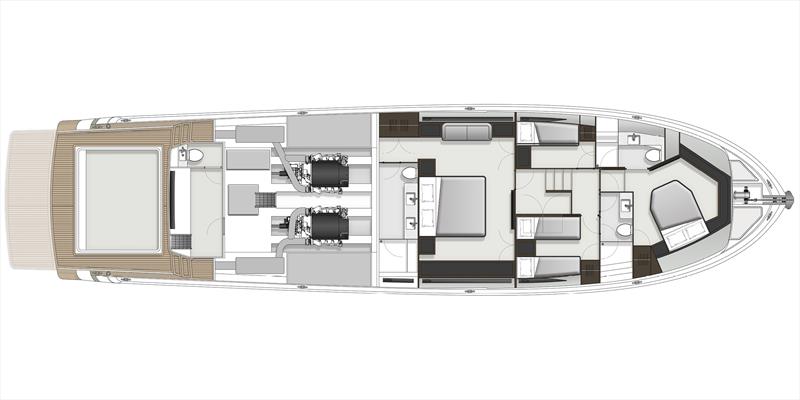 Maritimo M75 Accommodation level photo copyright Maritimo taken at  and featuring the Power boat class