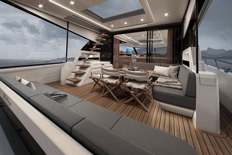 Upper Cockpit (access to Utility Deck in place) - New Maritimo S75 Sedan Motor Yacht - photo © Maritmo