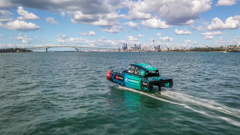 Emirates Team New Zealand's Hydrogen powered foiling chase boat on Auckland's Waitemata Harbour - photo © Emirates Team New Zealand