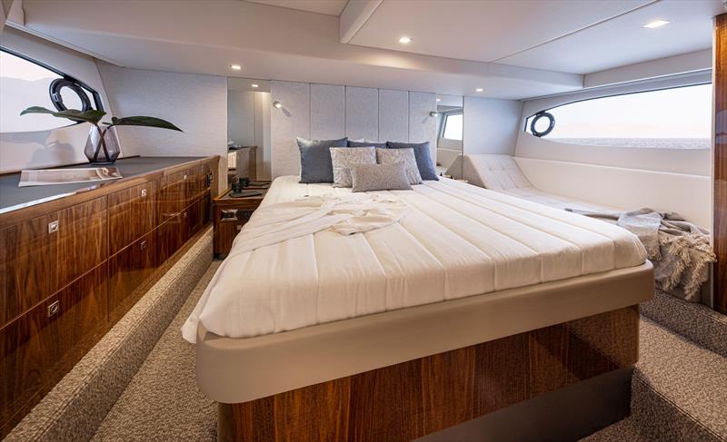 The full-beam master suite is bathed in natural light and is a statement in luxury and style -  Riviera 4600 Sport Yacht  photo copyright Riviera Australia taken at  and featuring the Power boat class