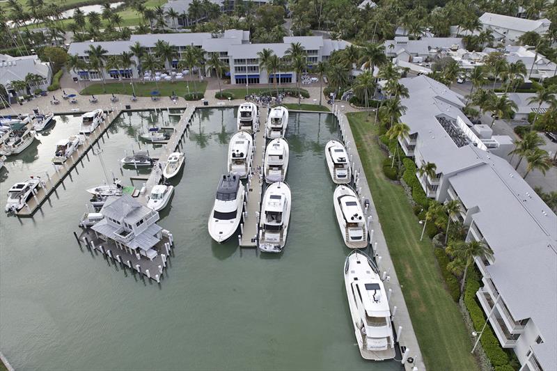 The fleet gathers for the Maritimo Rendezvous at the South Seas Island Resort at Captiva Island, Florida photo copyright Maritimo taken at  and featuring the Power boat class