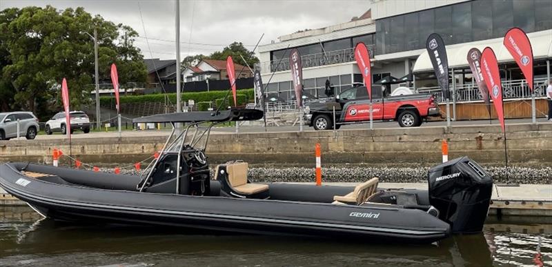 The Gemini Waverider 1060 powered by the Mercury V12 outboard and RAM 2500 in the background - photo © Mercury Marine