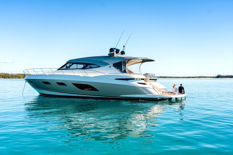 The sophisticated entertainer Riviera 6000 Sport Yacht Platinum Edition – on display at Sanctuary Cove International Boat Show 2022. - photo © Riviera Australia