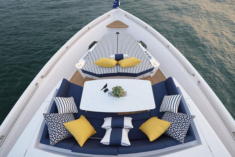 Horizon E75 Hull 75 Bow Seating Area photo copyright Horizon Yachts taken at  and featuring the Power boat class