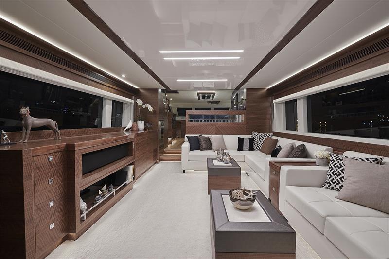 Horizon E75 Hull 75 Salon photo copyright Horizon Yachts taken at  and featuring the Power boat class