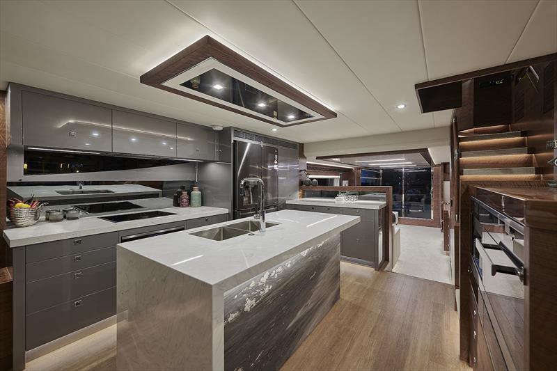 Horizon E75 Hull 75 Galley photo copyright Horizon Yachts taken at  and featuring the Power boat class