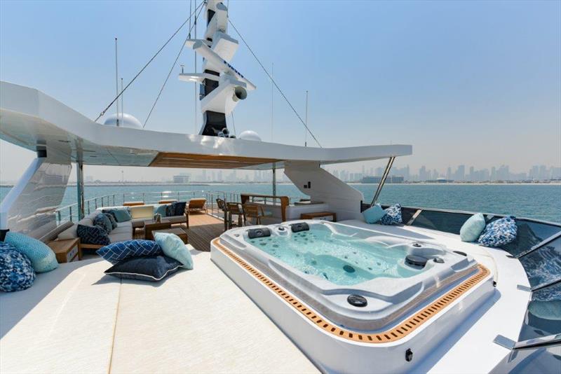 Majesty 120 - Sun Deck - Jacuzzi photo copyright Gulf Craft taken at  and featuring the Power boat class