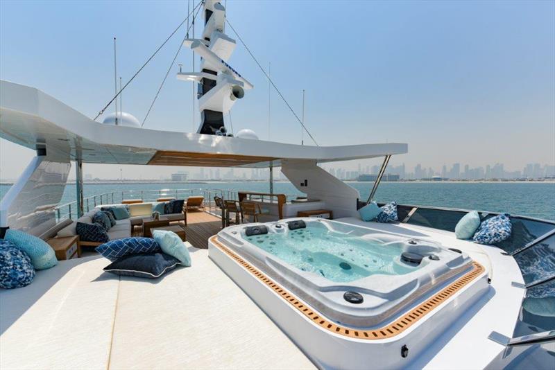 Majesty 120 - Sun Deck - Jacuzzi - photo © Gulf Craft