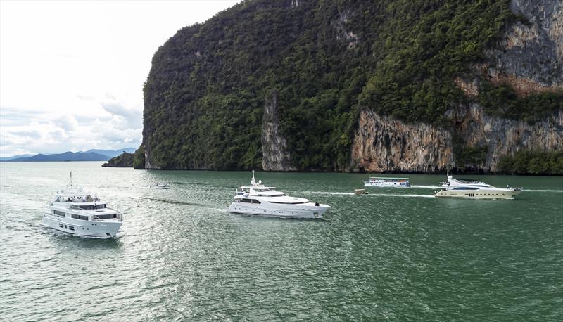 Luxury yachts enjoying cruising the Andaman Sea photo copyright Thailand International Boat Show taken at  and featuring the Power boat class