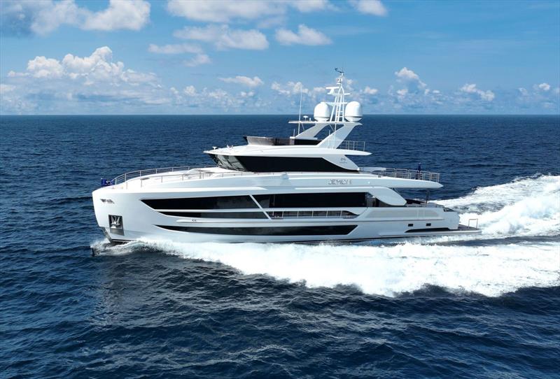 Tri-deck FD100 Hull 7 photo copyright Horizon Yachts taken at  and featuring the Power boat class