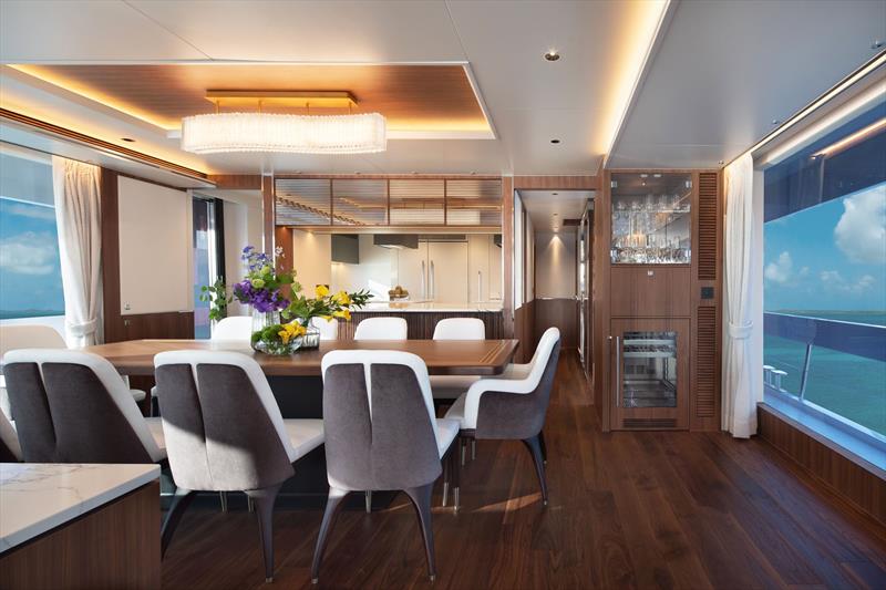 FD100 Hull 7 - Dining Area photo copyright Horizon Yachts taken at  and featuring the Power boat class