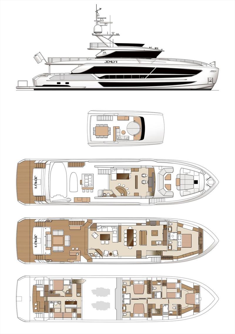 FD100 Hull 7 Layout photo copyright Horizon Yachts taken at  and featuring the Power boat class