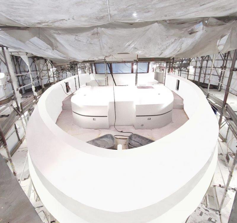 RSY 38m EXP Hull under construction photo copyright Rosetti Superyachts taken at  and featuring the Power boat class