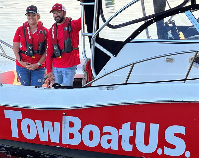 (R to L) Capt. Daimin Barth and wife, Amber Zigadlo, of TowBoatUS Carrabelle/St. Marks, Florida - photo © BoatUS