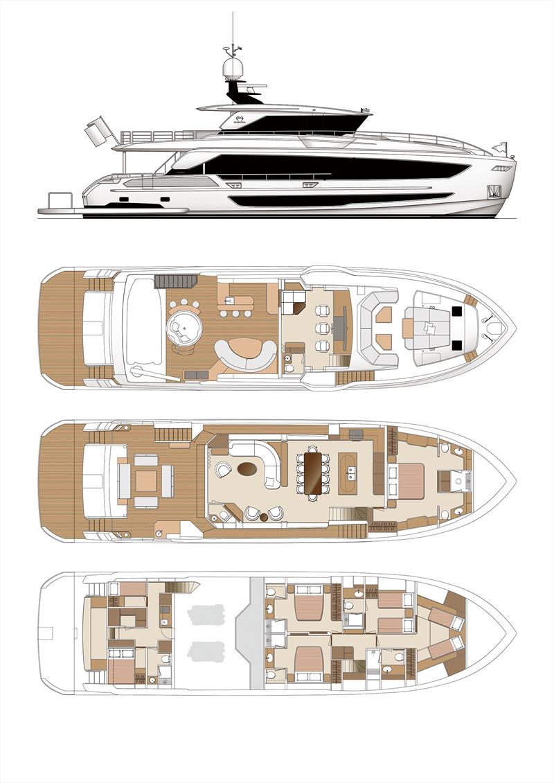 Horizon FD90 Hull 30 - Layout - photo © Horizon Yachts