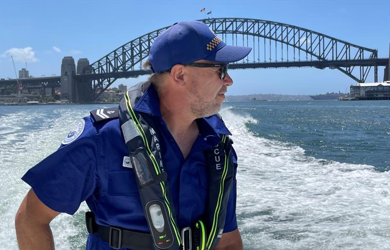 MRNSW Middle Harbour crew member Ben McKeown on Sydney Harbour - photo © Marine Rescue NSW