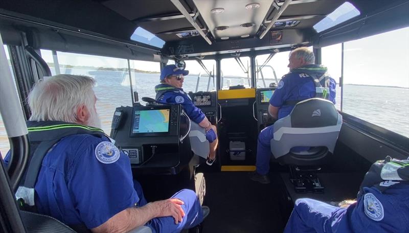 Volunteers from Marine Rescue Brunswick are inducted onto the new vessel - photo © Marine Rescue NSW