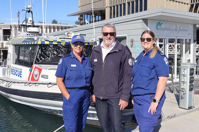 MRNSW Illawarra SAREX : (L to R) Marine Rescue Ulladulla Crew member Mandy Newton, Marine Rescue NSW Illawarra Zone Duty Operations Manager Inspector Stuart Massey and Marine Rescue Jervis Bay Watch Officer and Senior Crew Stefania Nitto - photo © Marine Rescue NSW
