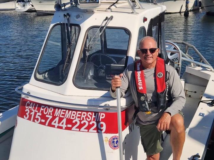 Capt. Kurt Gradel helms TowBoatUS Sodus Bay's 23-foot Maritime Patriot response vessel - photo © BoatUS